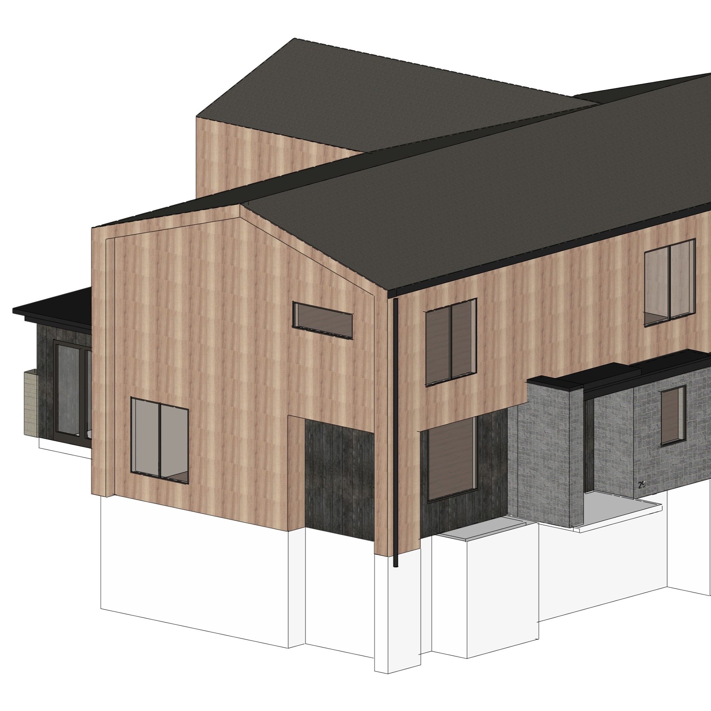 Architectural 3D model prepared for visualization